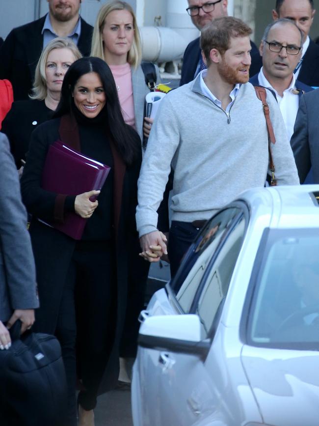 Meghan and Harry arrive in Sydney. Picture: John Grainger