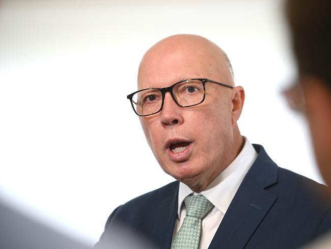 BRISBANE, AUSTRALIA - NewsWire Photos FEBRUARY 24, 2025: The Leader of the Opposition Peter Dutton is at the Medical centre in Annerley. Picture: NewsWire / John Gass