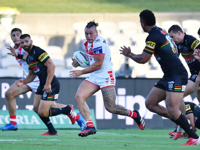 Tyrell Fuimaono retained his place at the Dragons despite the return of some quality forwards. Picture: AAP Image/Dean Lewins