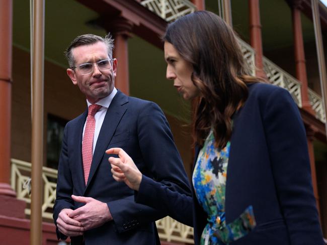 Ms Ardern met with NSW Premier Dominic Perrottet at Macquarie Street, continuing trade talks with state leaders and business representatives. (Photo by James Gourley/Getty Images)