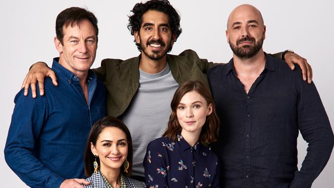 Actors Jason Isaacs, Nazanin Boniadi, Dev Patel, Tilda Cobham-Hervey and filmmaker Anthony Maras from the film 'Hotel Mumbai' pose for a portrait at last year’s Toronto Film Festival. Picture: Gareth Cattermole/Getty Images