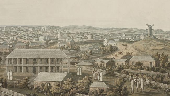 Painting of Sydney, circa 1821 at the end of Governor Macquarie’s reign, by Major James Taylor. Picture: State Library of NSW