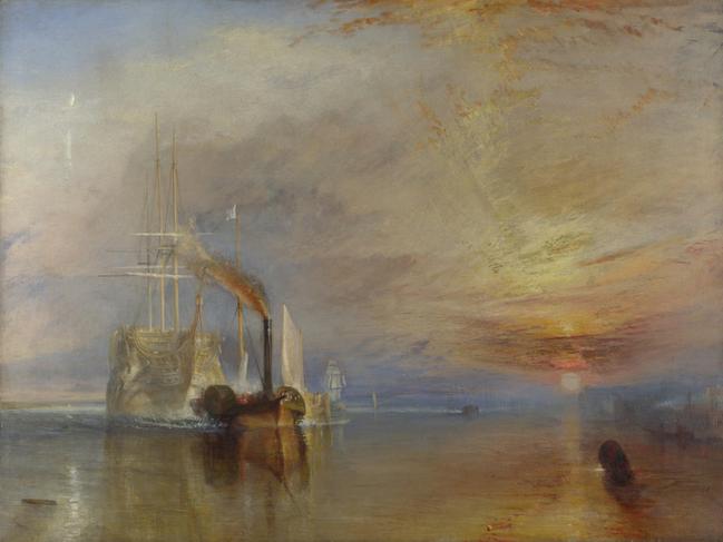 The Fighting Temeraire. 1839, by Joseph Mallord William Turner. Measures 3' x 4'J. M. W. Turner - National Gallery of ArtPublic domain imagehttps://en.wikipedia.org/wiki/The_Fighting_Temeraire#/media/File:The_Fighting_Temeraire,_JMW_Turner,_National_Gallery.jpg Romantic Landscape