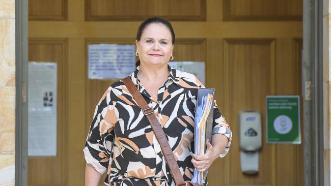 Ms Britten outside the Adelaide Magistrates Court on Tuesday.