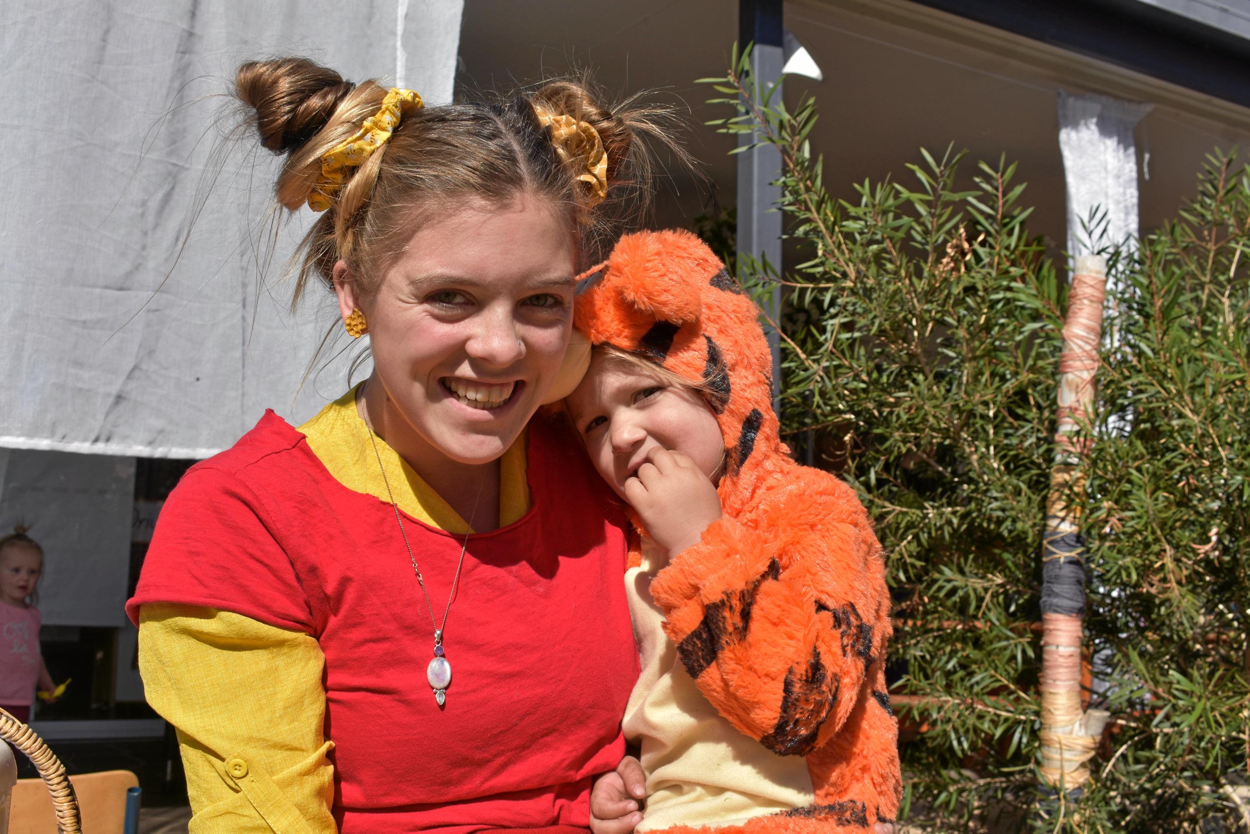 Tanzee Thornton and Remi Cowan from Goodstart Early Learning. Picture: Jorja McDonnell