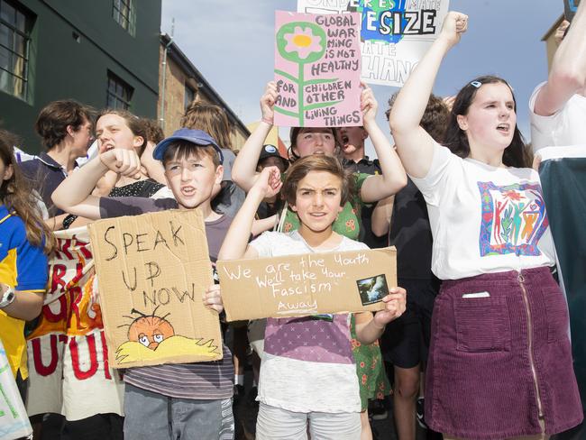Climate strike rally in Hobart. Picture: RICHARD JUPE