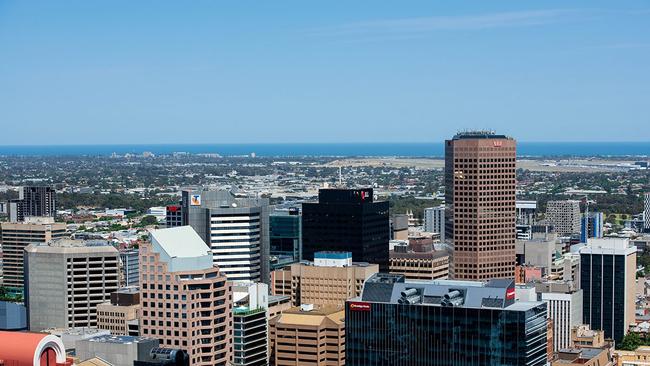 The view from the top of the Frome Central development — officially SA’s tallest building.