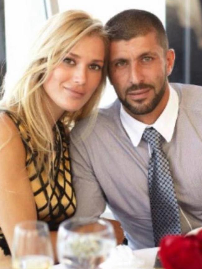 Ayik has also been linked to slain crime figure John Macris, pictured here with wife Viktoria Karida'.