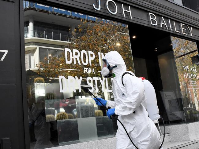 Joh Bailey Hairdessing Salon at Double Bay gets a deep clean. Picture: Matrix