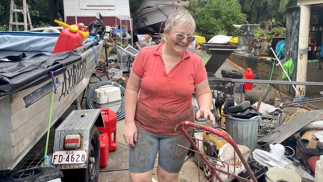 Sandra Ryerson and her husband, who live next to Samford Creek, said they were woken after midnight by torrential rain that flooded their home. Photo Supplied: Brendan O'Malley