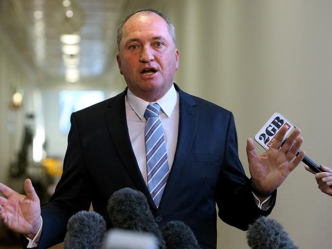 Barnaby Joyce at Parliament House this morning. Picture Kym Smith