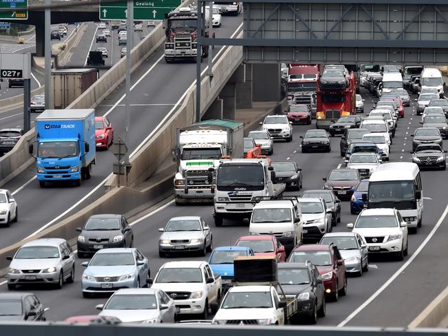 Shock new figures reveal 500,000 more vehicles have hit Victoria’s roads in the past five years. Picture: Nicole Garmston