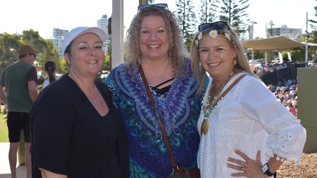 Vicki Bell, Tracey Keys and Tracey Owen at day 3 of the 2023 Caloundra Music Festival. Photo: Elizabeth Neil