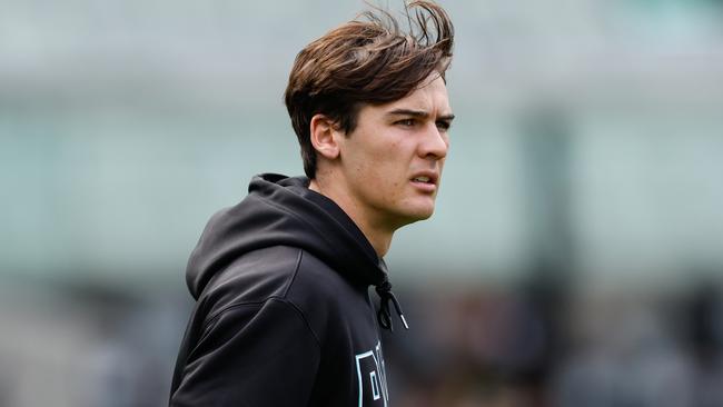 Connor Rozee was subbed out of the Showdown. Picture: Dylan Burns/AFL Photos via Getty Images