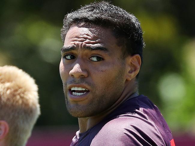 Brisbane Broncos training - Joe Ofahengaue, Red Hill. Photographer: Liam Kidston.