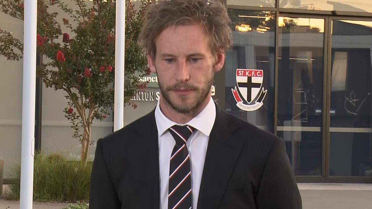 St Kilda's Jimmy Webster issues an apology after accepting his ban from the AFL Tribunal.