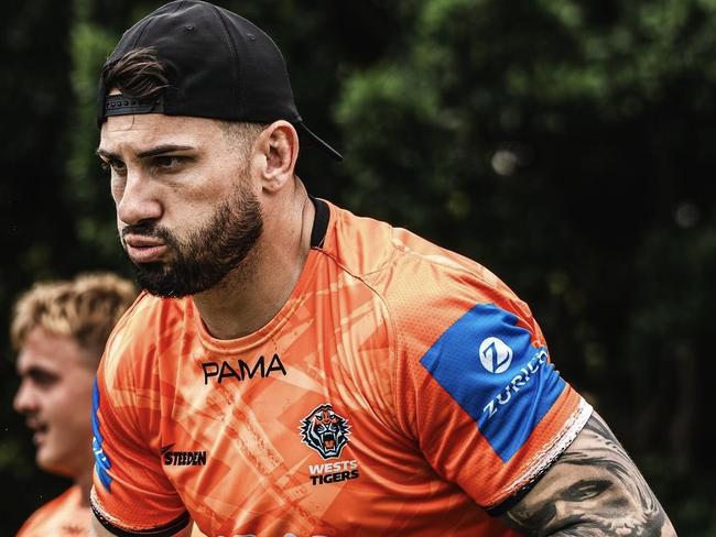 Jack Bird in his first Wests Tigers session. Picture: Wests Tigers