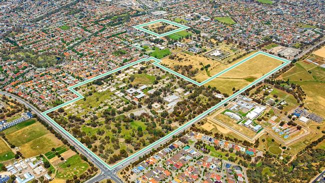 Aerial view of the Oakden land on offer.