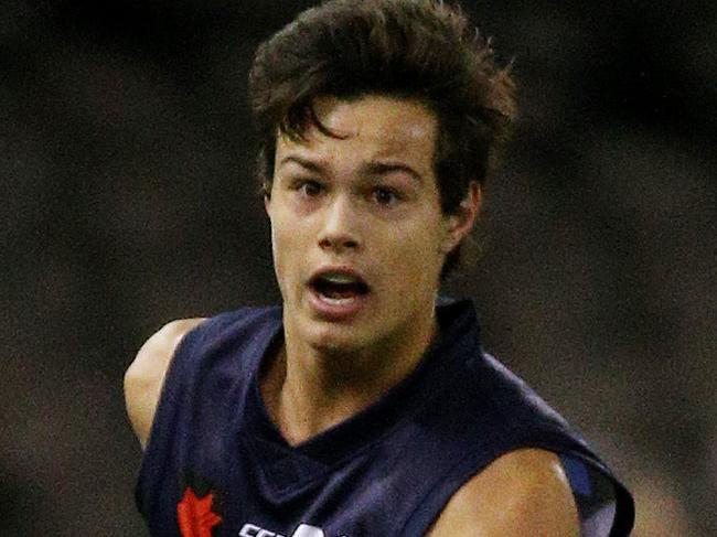 Under 18 Championships - Vic Metro v South Australia at Etihad Stadium, Melbourne. Metro's Jack Silvagni in action. 1st July 2015. Picture: Colleen Petch.