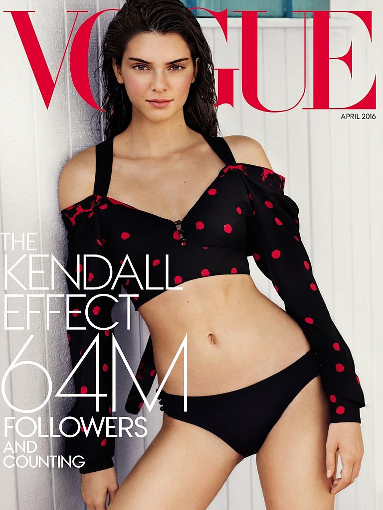 American Vogue gives Kendall Jenner her own entire edition for their April 2016 issue. Picture: Supplied