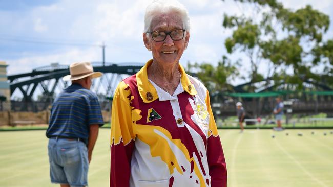 37-year member of the Bundaberg Bowls Club Beris Pershouse. Photo: Brian Cassidy/file