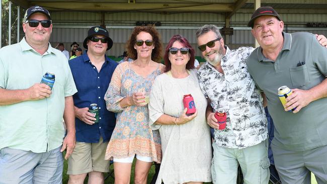 Dermie Hegarty, Dean Purcell, Sue Hegarty, Kerri Mallia Frank Mallia and Mick Blake at Moama Bowling Club Echuca Cup. Picture: David Smith