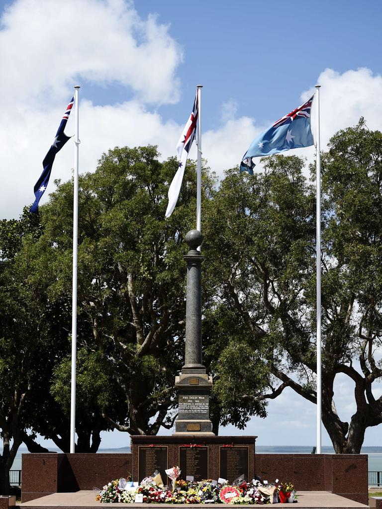 The Darwin Cenotaph during the 77th Anniversary of the Bombing of Darwin on Tuesday, February 19, 2019. Picture: KERI MEGELUS