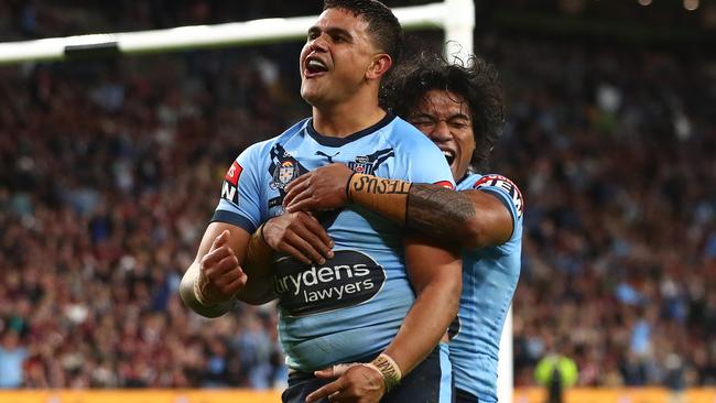 The Blues are on the hunt for a left centre, and interim Rabbitohs coach Ben Hornby says Latrell Mitchell is the obvious choice to save the state. Picture: Chris Hyde/Getty Images