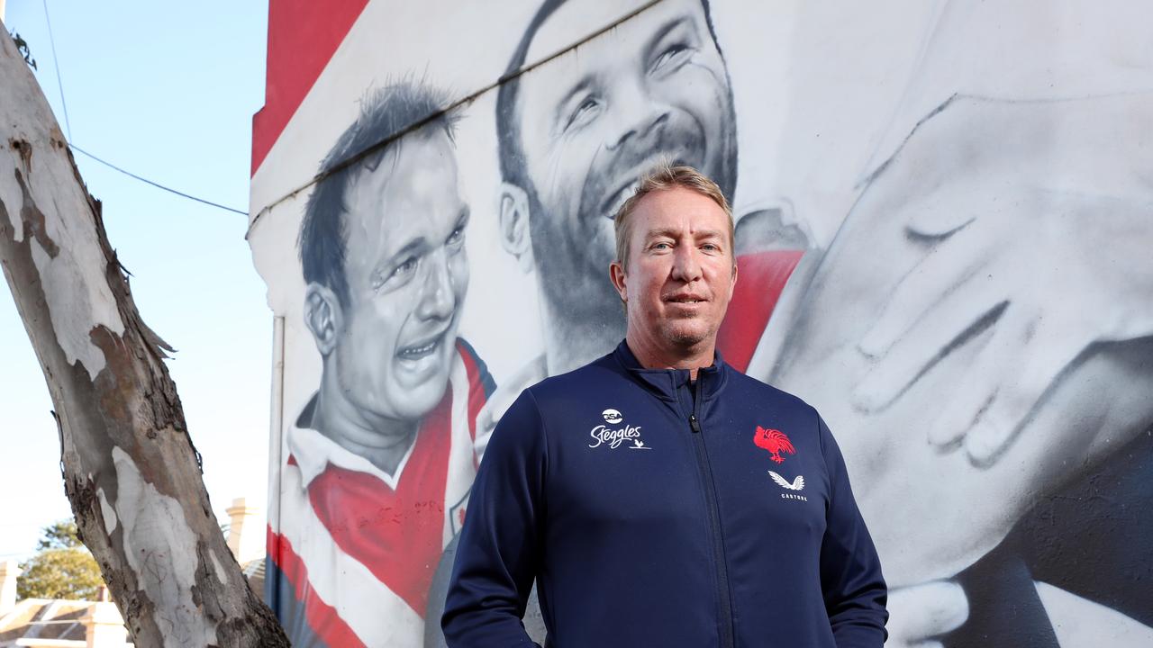 Sydney Roosters coach Trent Robinson will be at the tri-colours until 2028 after signing a five-year extension. Picture: Richard Dobson