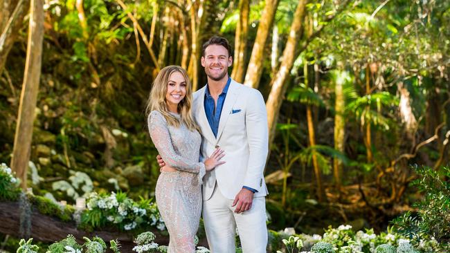 Angie Kent and Carlin Sterritt, the winner of The Bachelorette 2019. Picture: Channel 10.