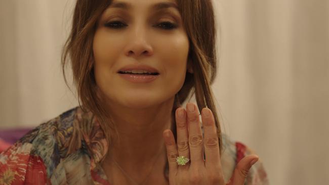 Jennifer Lopez certainly isn’t shy about showing off her latest engagement ring – her sixth, but who’s counting? Picture: onthejlo.com