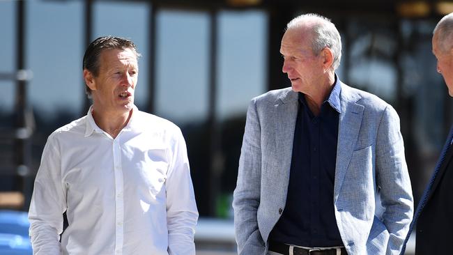 The Super Coaches: Melbourne’s Craig Bellamy (L) and South Sydney’s Wayne Bennett (R). Picture: AAP