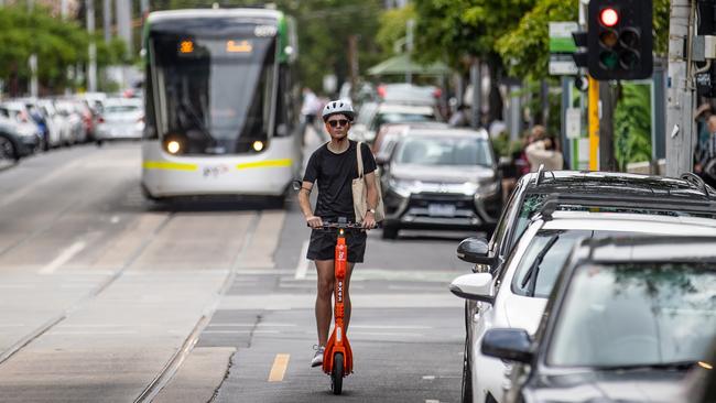 Experts say our spaces are not designed to be shared with e-scooters. Picture: Jason Edwards