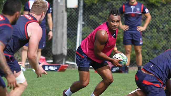 Genia sports a new haircut at training on Sunday. (Melbourne Rebels)