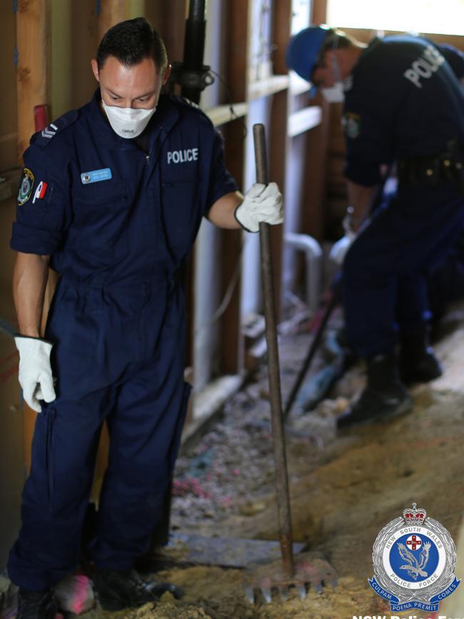 NSW Police excavate under the house. Picture: NSW Police