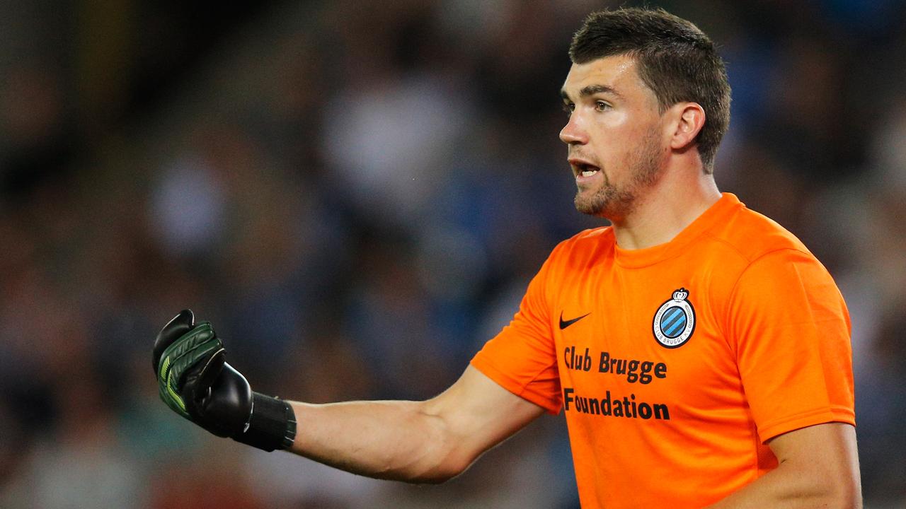BRUGGE, BELGIUM - JULY 31: Goalkeeper, Mathew Ryan of Brugge in action during the UEFA Europa League 3rd qualifying round first leg match between Club Brugge KV and Brondby IF at the Jan Breydel Stadium on July 31, 2014 in Brugge, Belgium. (Photo by Dean Mouhtaropoulos/Getty Images)