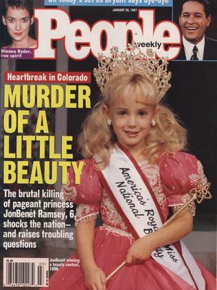 Child beauty queen JonBenet Ramsey on the cover of People magazine.