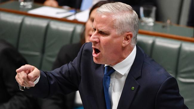 Deputy Prime Minister Michael McCormack in full flight during question time yesterday. Picture: AAP