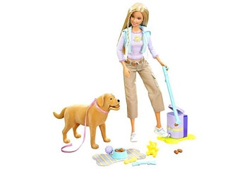 Barbie dog store walking set