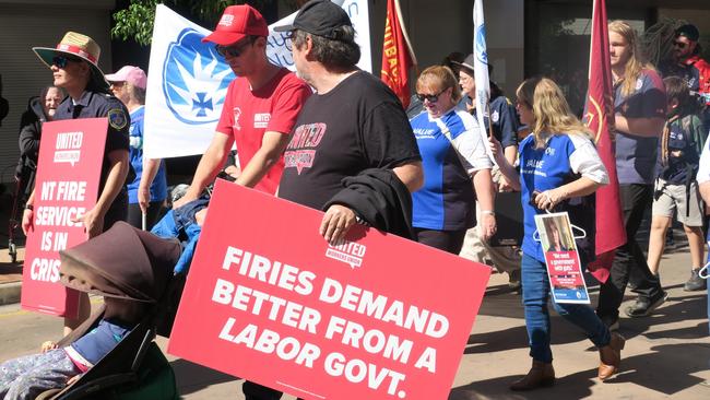 Union members showed up in force for the May Day celebration.