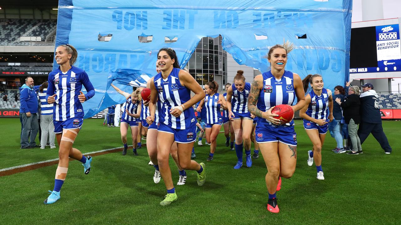 North Melbourne finished on top of their conference. Photo: Kelly Defina/Getty Images.