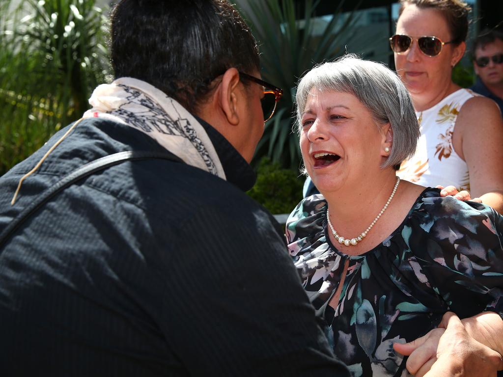 Donna Baluskas breaks down outside court. Pics Adam Head