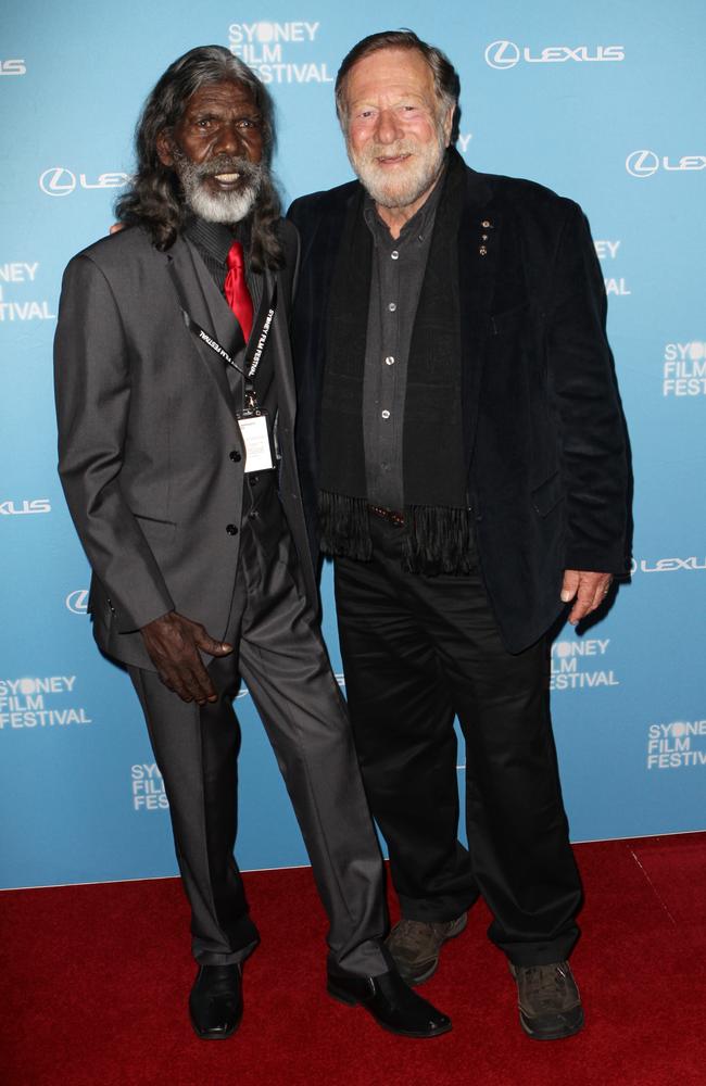 Friends David Gulpilil and Jack Thompson the red carpet at the Sydney Film Festival opening in 2016.