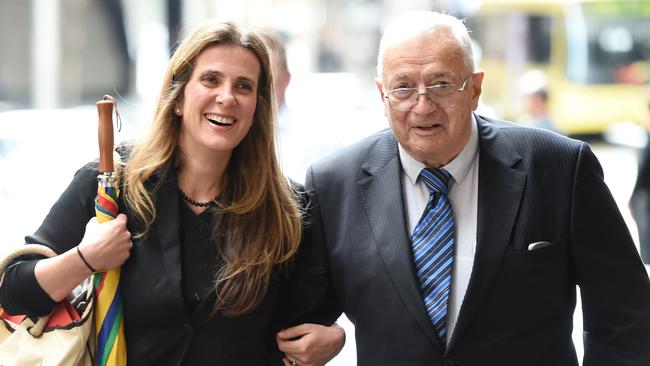 Kathy Jackson arrives at a Royal Commission into Trade Union Governance and Corruption hearing in 2014 with Sydney barrister David Rofe. Picture: AAP