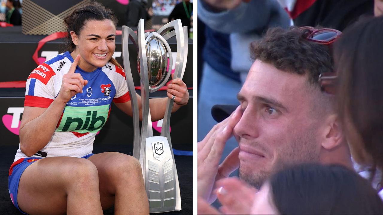 Brilliant scenes after the NRLW Grand Final. Photo: Getty Images and Fox Sports