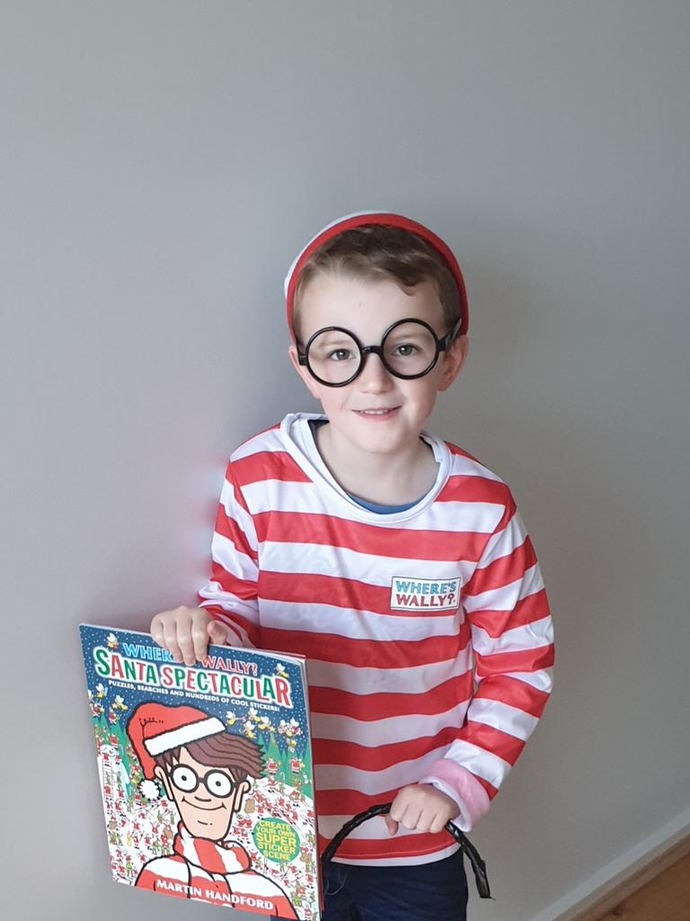 Charlie dressed as Where’s Wally? for his first Book Week parade at Flinders Christian Community College in Tyabb.