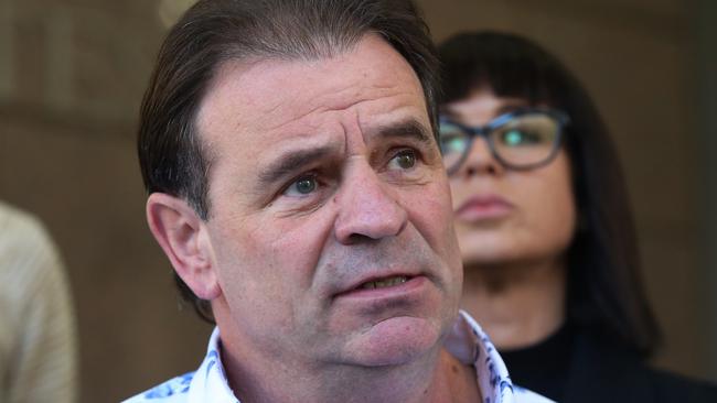 CFMEU Secretary John Setka leaves the Melbourne Magistrate court with his wife Emma Walters. Wednesday, June 26. 2019. Picture: David Crosling