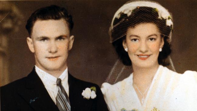 Gladys King and Des Shute on their wedding day in Sydney.