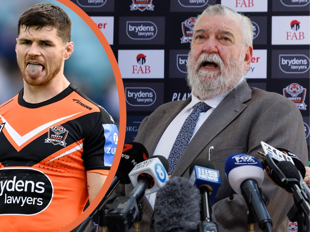 Wests Tigers CEO Shane Richardson (main) has read the riot act to John Bateman (inset).