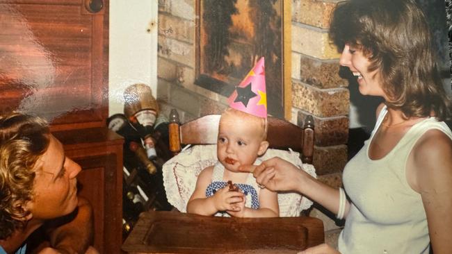 Chrystal celebrating her first birthday with her mum, Bronwyn Winfield, who has been missing for 31 years.